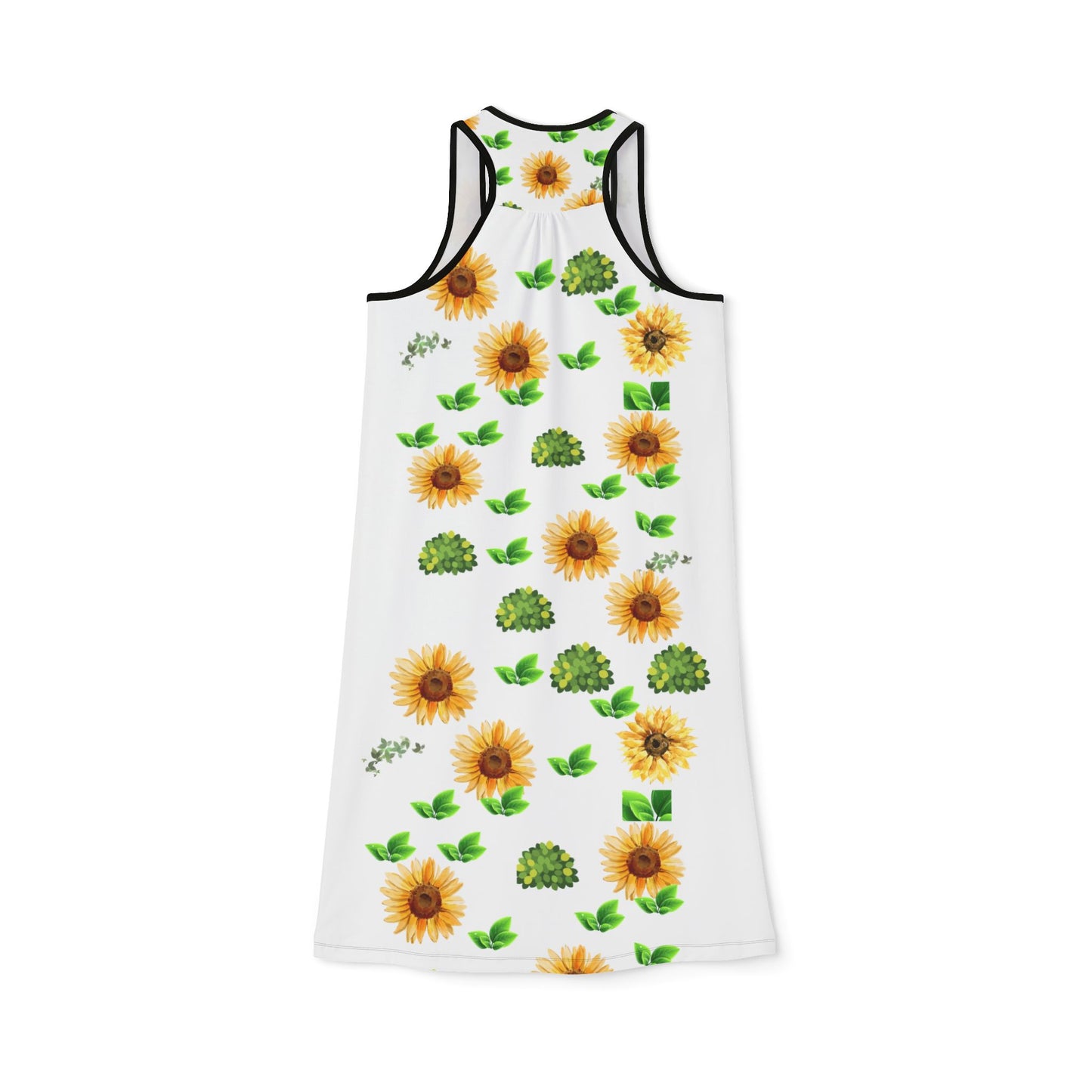 Sunflower & Greenery Racerback Dress — Floral Summer Sundress