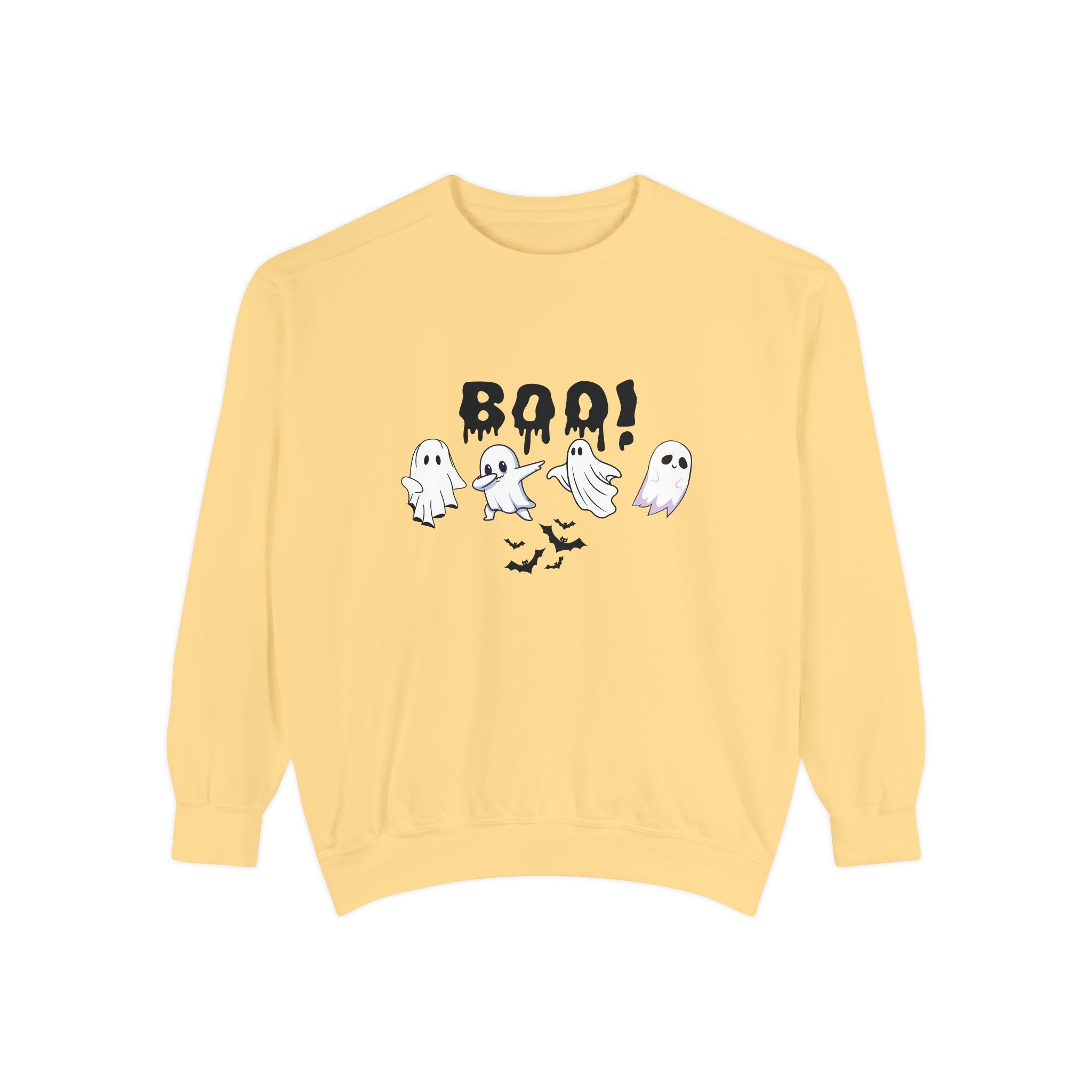 Boo Ghost Sweatshirt, Halloween Cozy Top, Unisex Fall Apparel, Spooky Season Gift, Casual Sweatshirt for Celebrations