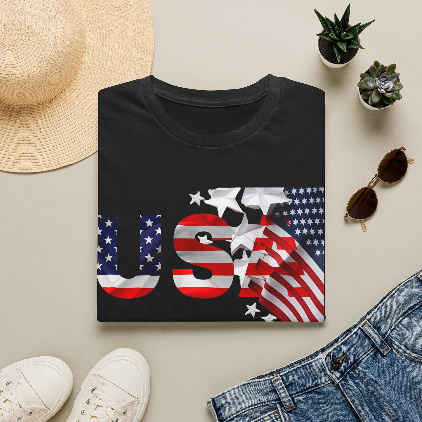 USA Flag Graphic T‑Shirt — 4th of July Patriotic Tee