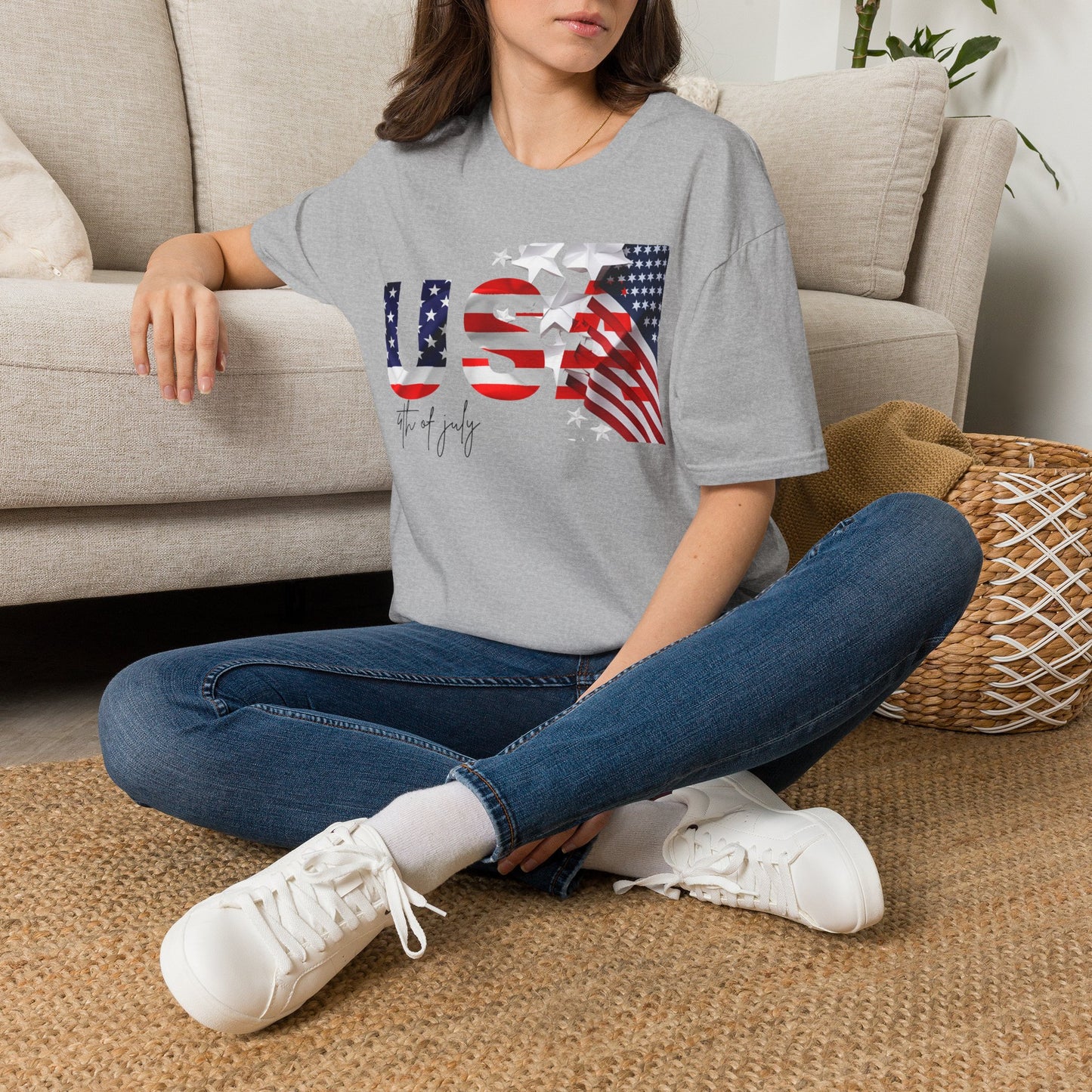 USA Flag Graphic T‑Shirt — 4th of July Patriotic Tee