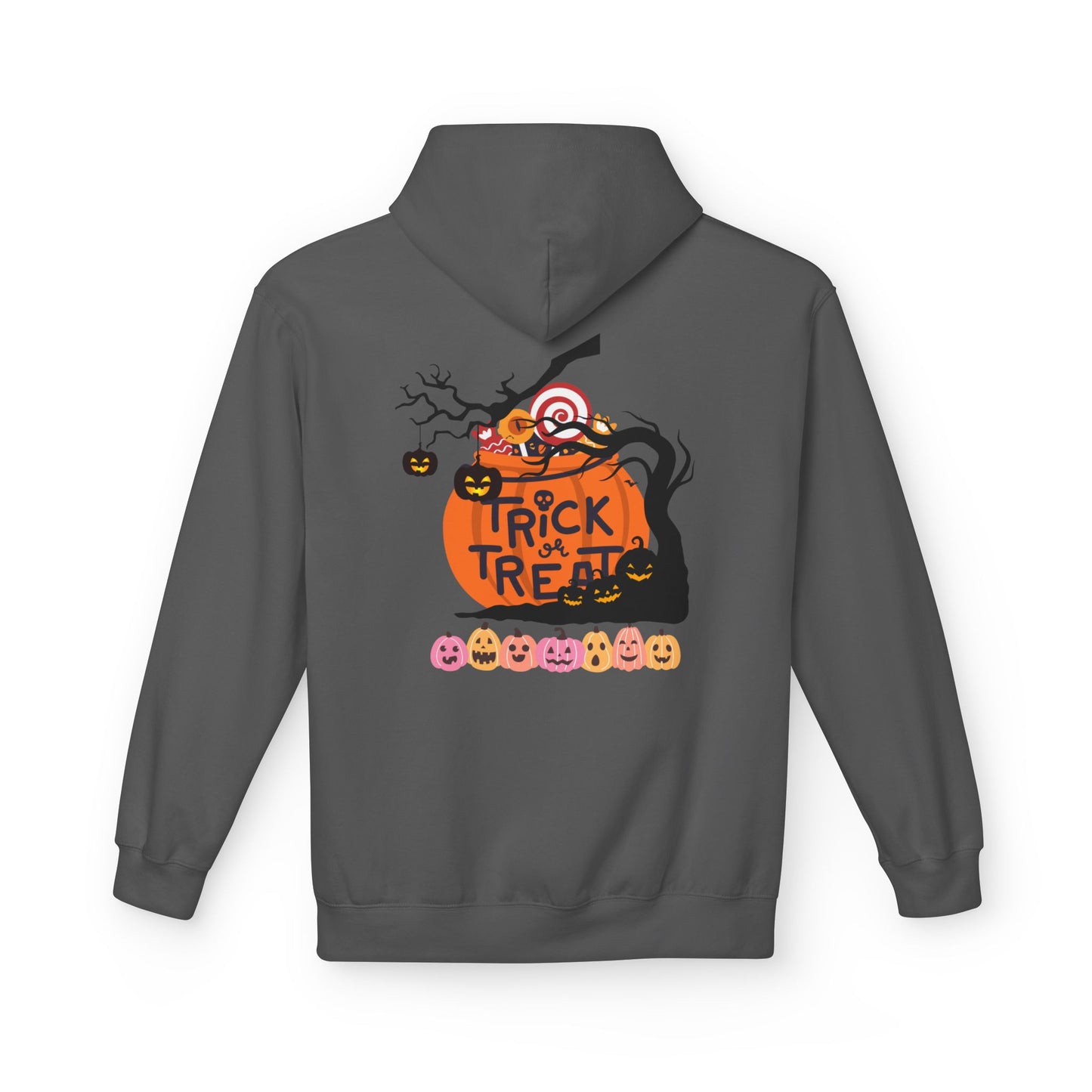 Halloween Fleece Hoodie, Cozy Trick or Treat Sweater, Unisex Fall Apparel, Spooky Season Gift, Festive Celebration Wear