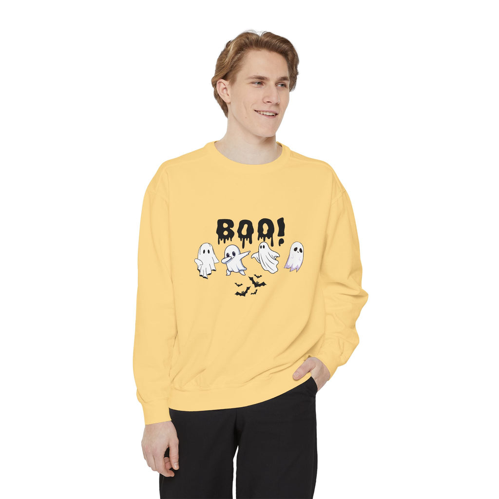 Boo Ghost Sweatshirt, Halloween Cozy Top, Unisex Fall Apparel, Spooky Season Gift, Casual Sweatshirt for Celebrations