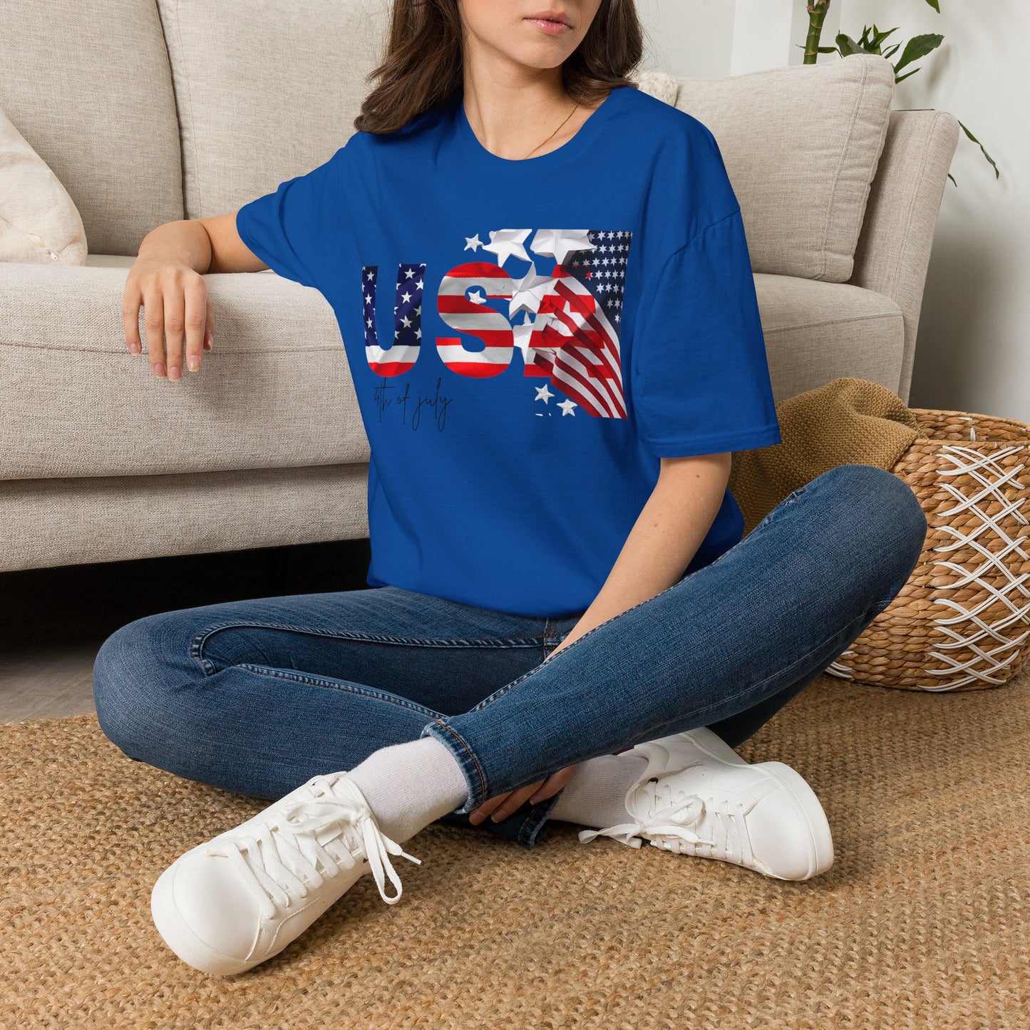 USA Flag Graphic T‑Shirt — 4th of July Patriotic Tee