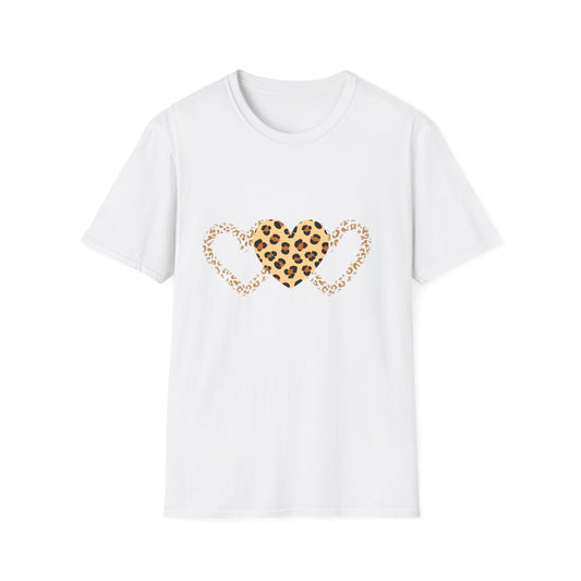 Leopard Heart Love T-Shirt - Unisex Softstyle Tee for Animal Lovers