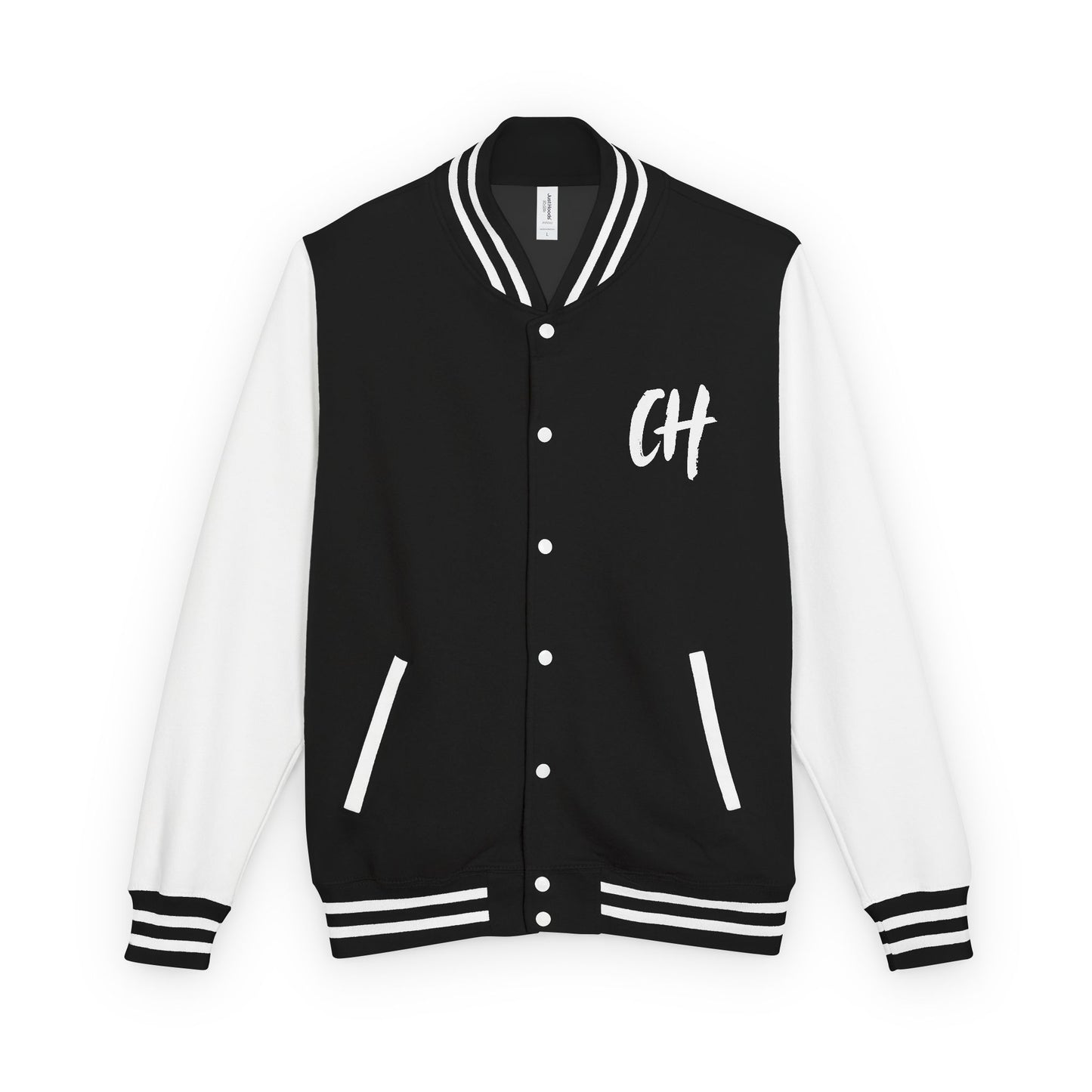 Letterman Jacket — Pink Varsity Jacket with 'CH' Chest and Number 16 Back