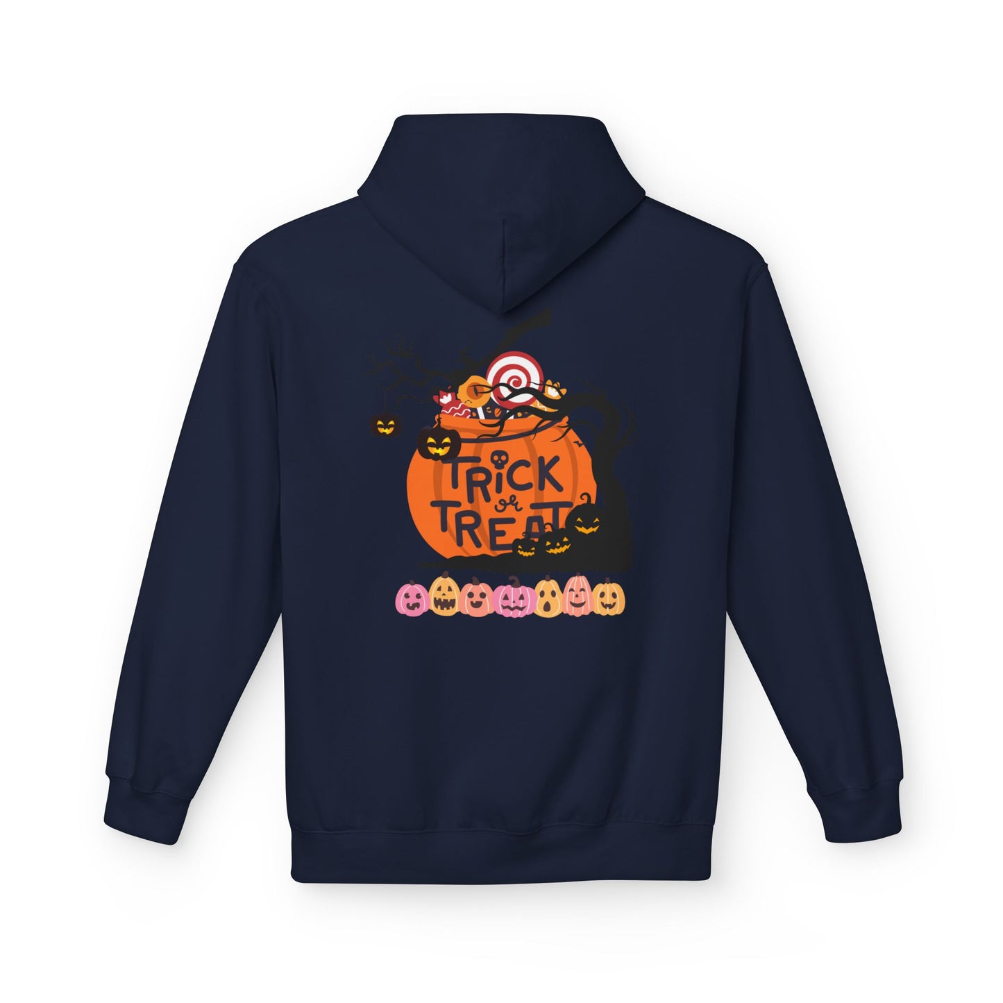 Halloween Fleece Hoodie, Cozy Trick or Treat Sweater, Unisex Fall Apparel, Spooky Season Gift, Festive Celebration Wear