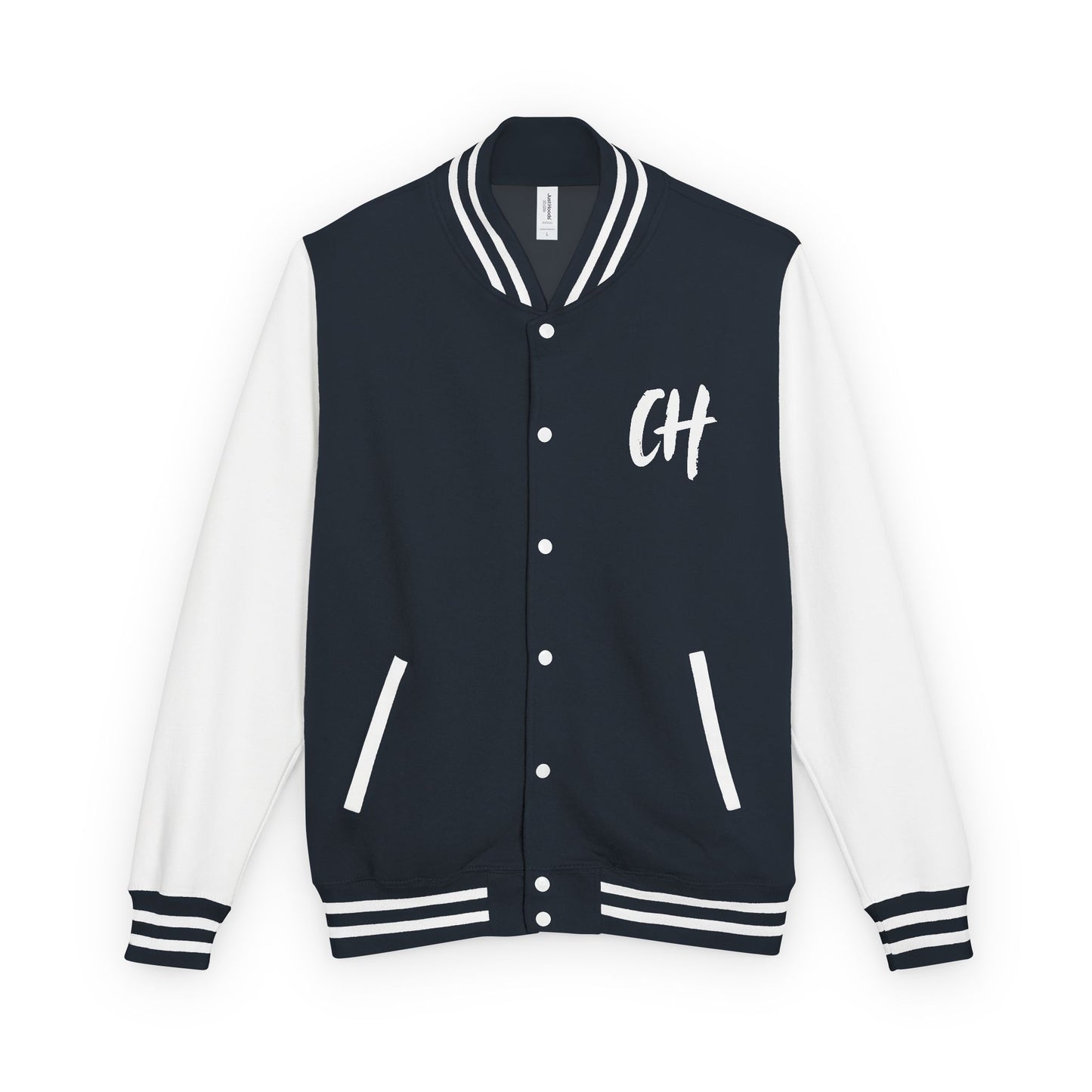 Letterman Jacket — Pink Varsity Jacket with 'CH' Chest and Number 16 Back