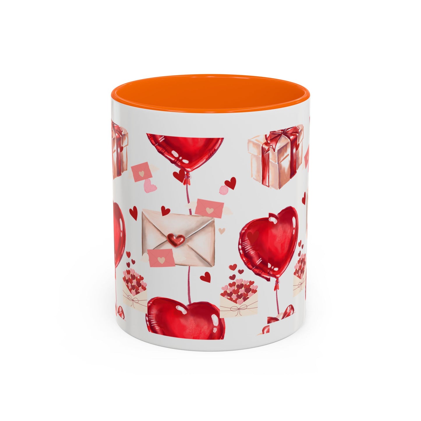 Valentine Heart Balloons & Love Letters Accent Coffee Mug