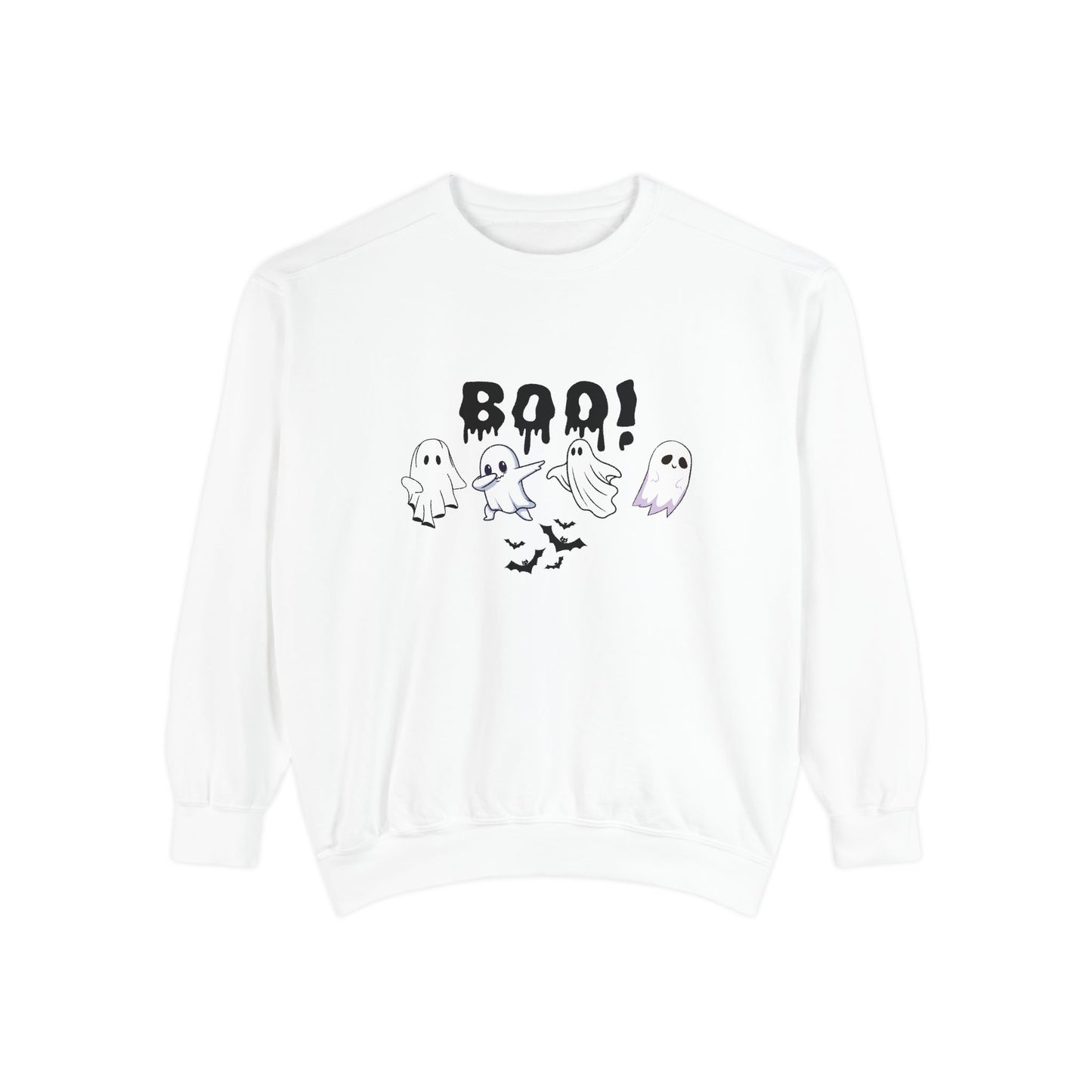 Boo Ghost Sweatshirt, Halloween Cozy Top, Unisex Fall Apparel, Spooky Season Gift, Casual Sweatshirt for Celebrations