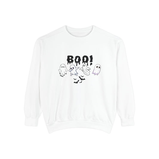 Boo Ghost Sweatshirt, Halloween Cozy Top, Unisex Fall Apparel, Spooky Season Gift, Casual Sweatshirt for Celebrations