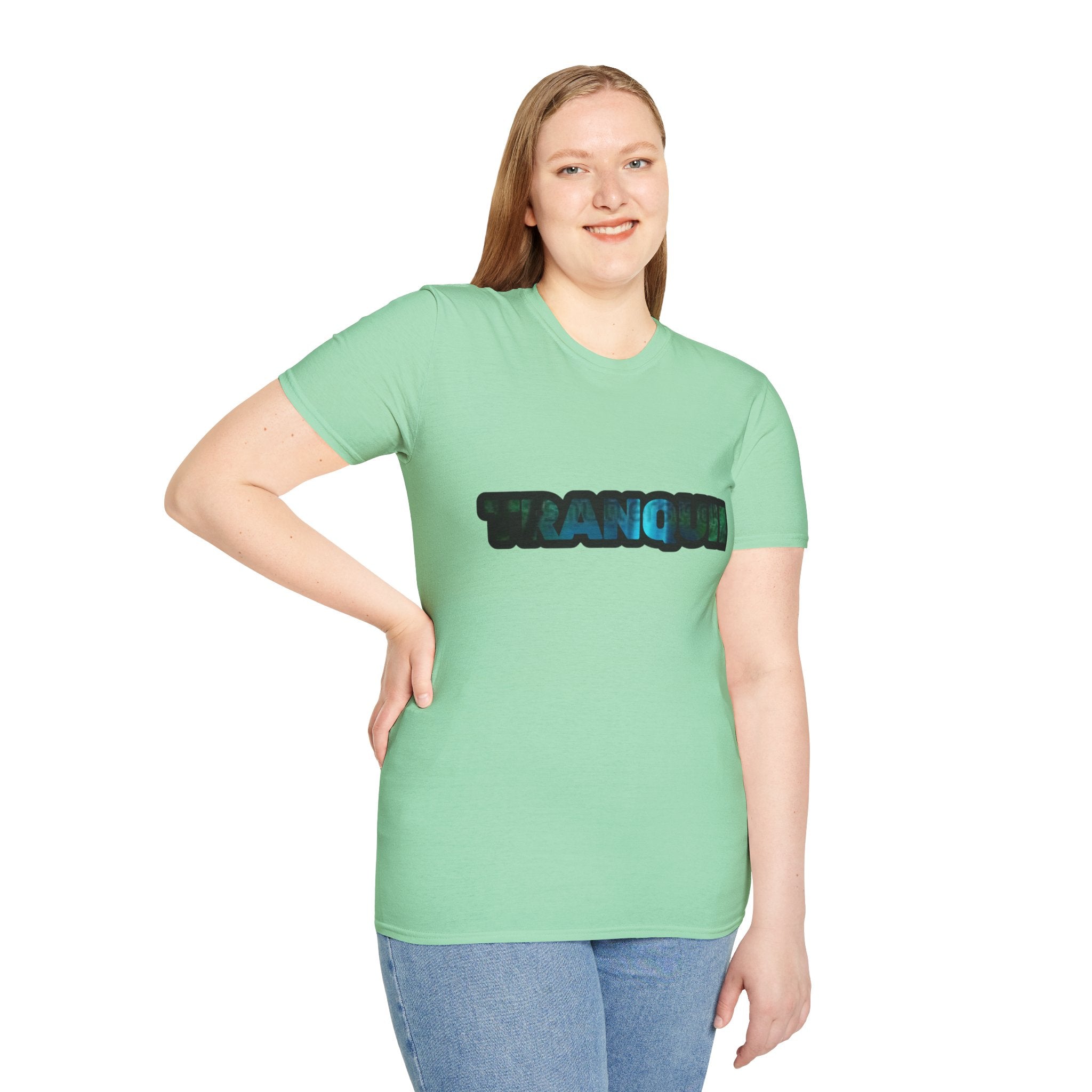 Tranquil Unisex Softstyle T-Shirt - Relaxing Vibe for Peace Lovers