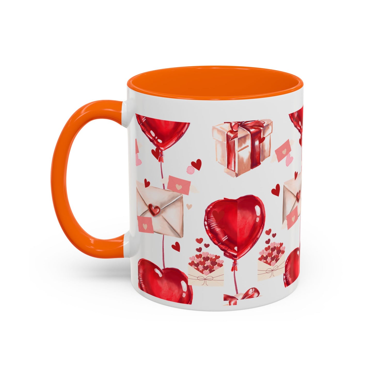 Valentine Heart Balloons & Love Letters Accent Coffee Mug