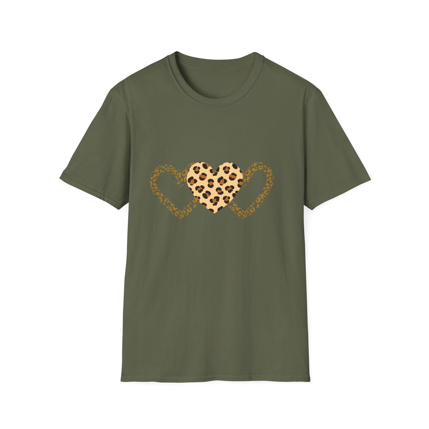 Leopard Heart Love T-Shirt - Unisex Softstyle Tee for Animal Lovers