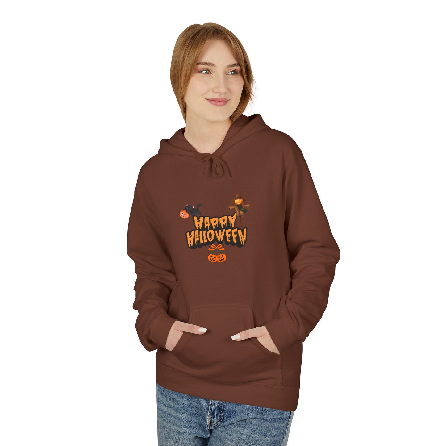Halloween Fleece Hoodie, Cozy Trick or Treat Sweater, Unisex Fall Apparel, Spooky Season Gift, Festive Celebration Wear