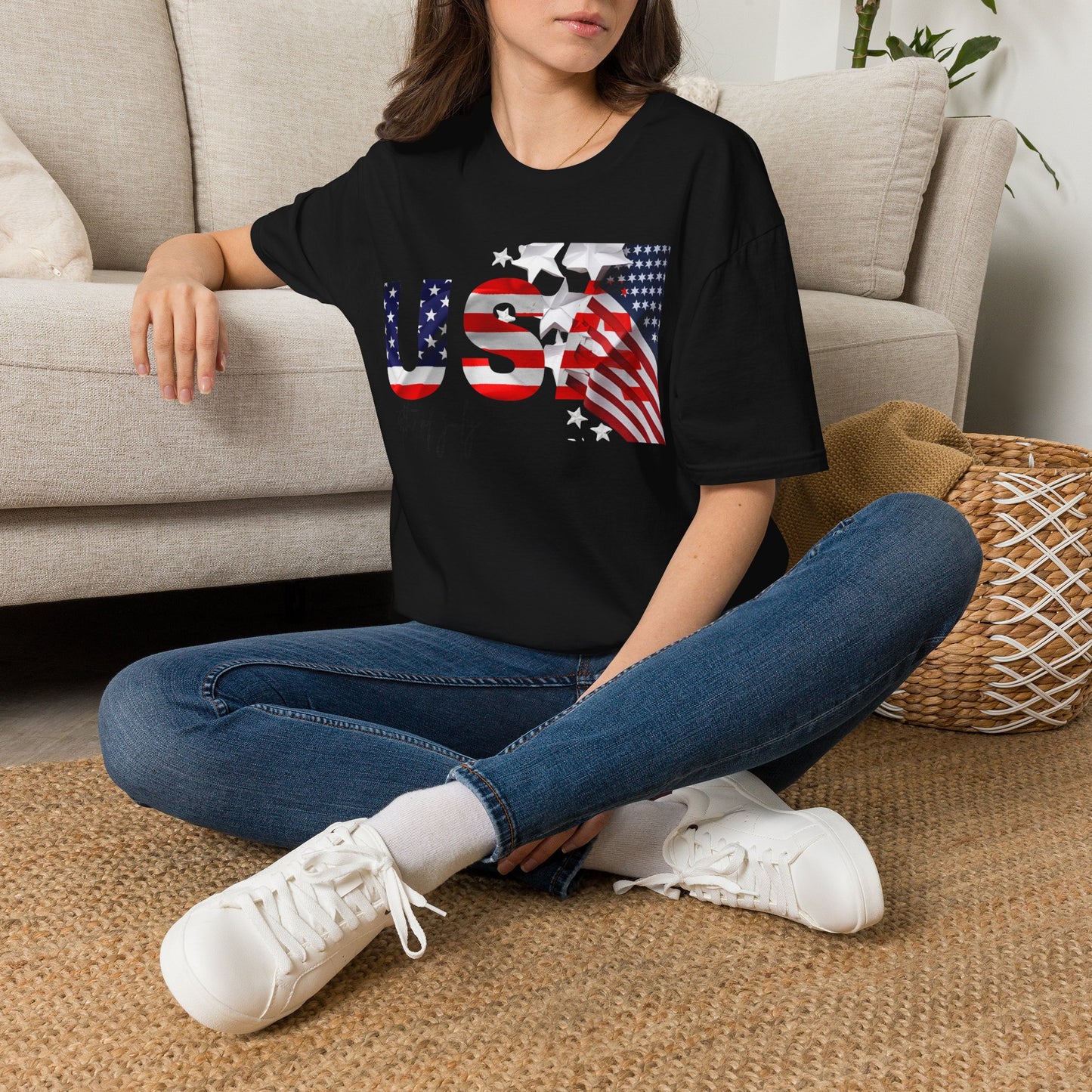 USA Flag Graphic T‑Shirt — 4th of July Patriotic Tee