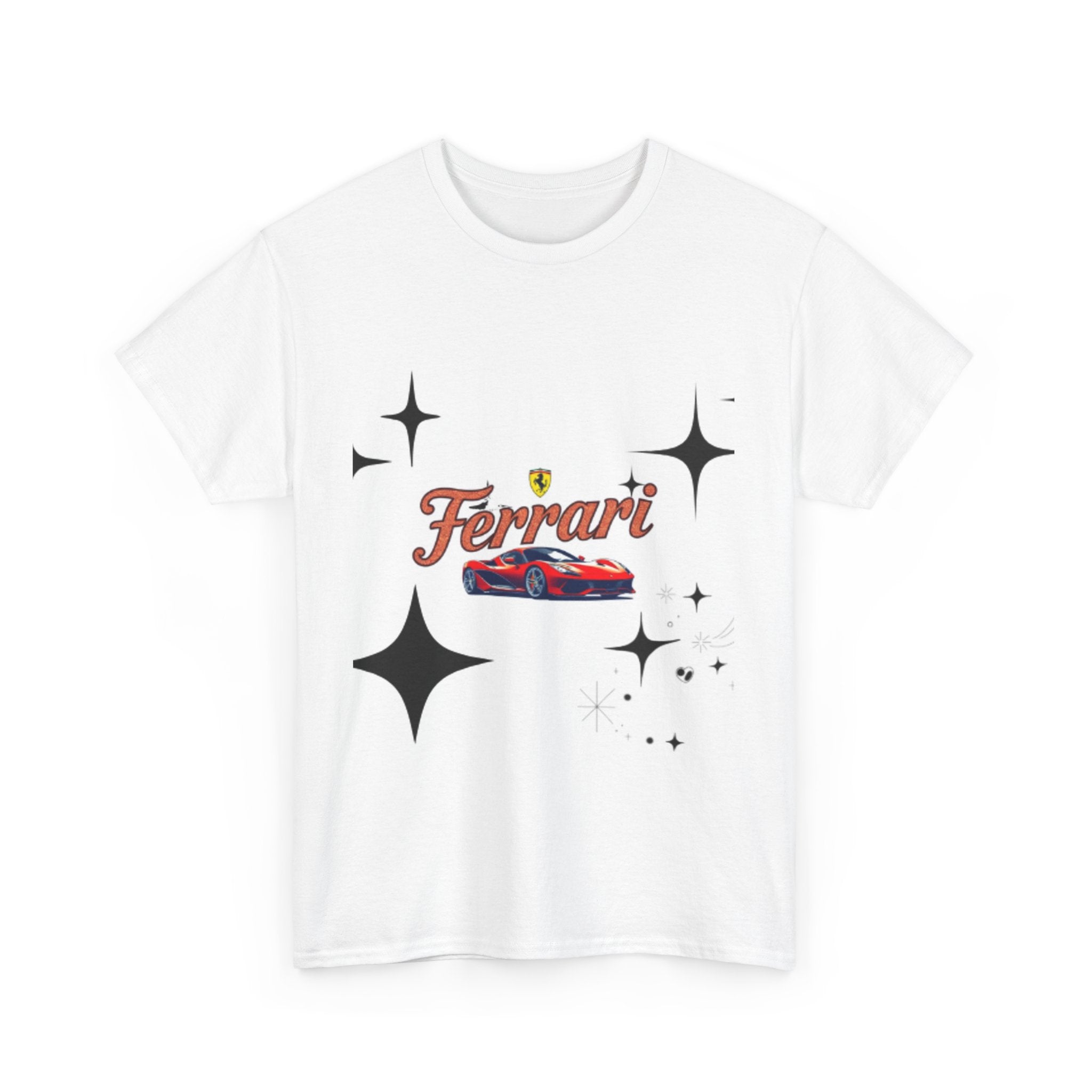 Ferrari Heavy Cotton Tee - Unisex Stylish Graphic Shirt for Car Enthusiasts