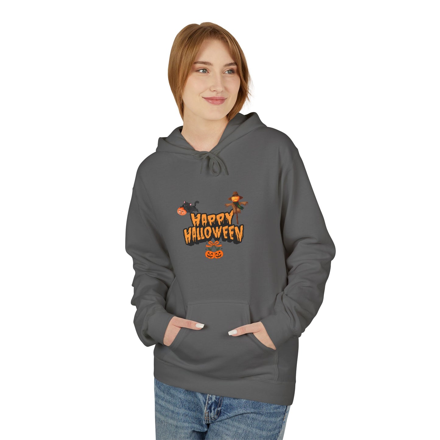 Halloween Fleece Hoodie, Cozy Trick or Treat Sweater, Unisex Fall Apparel, Spooky Season Gift, Festive Celebration Wear