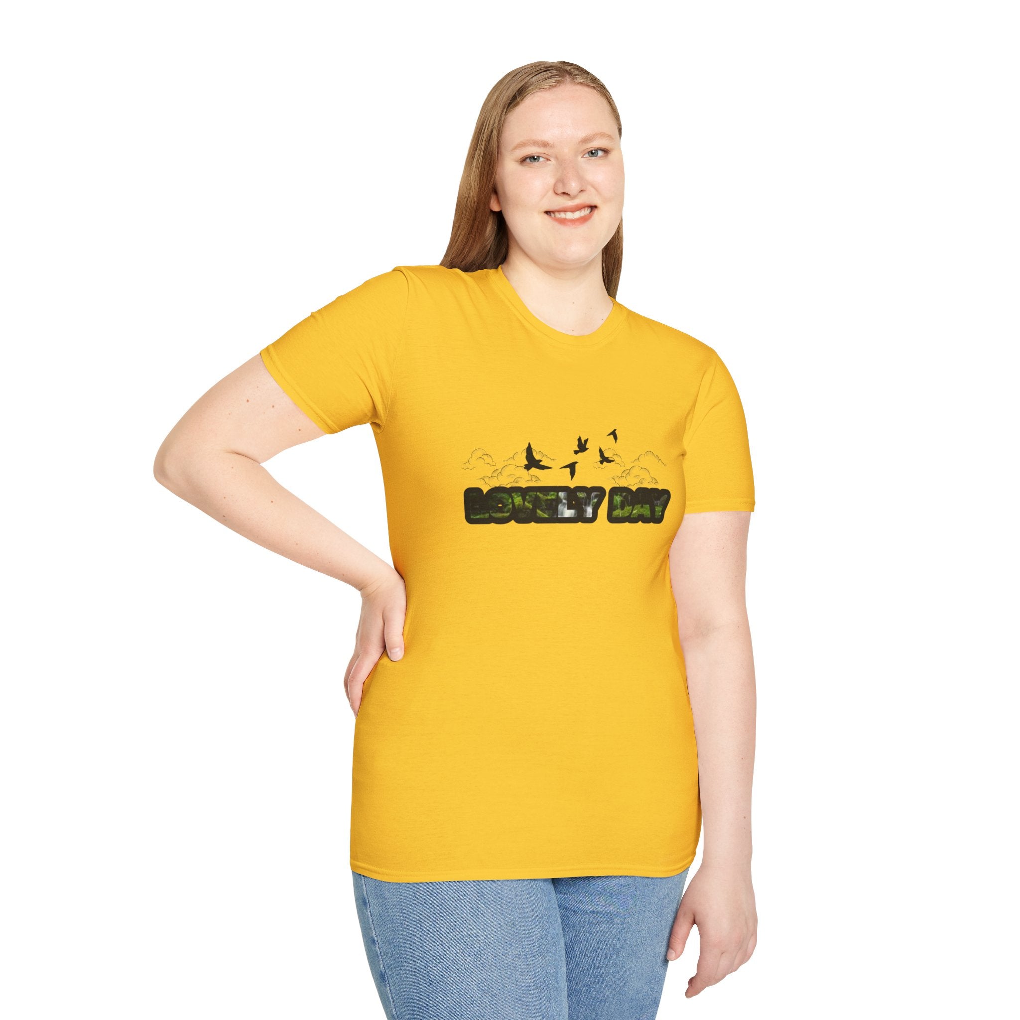 Unisex Softstyle T-Shirt - "Lonely Way" Birds Graphic Tee for Nature Lovers